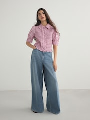 Light Blue Wide Smart Palazzo Jeans - Image 2 of 8