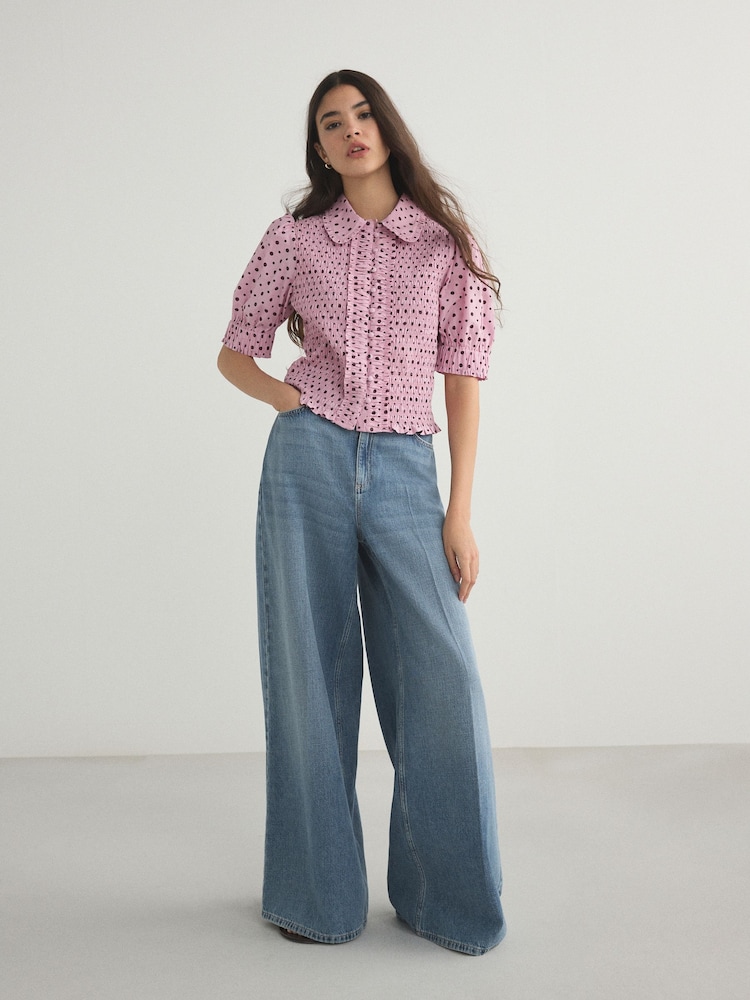 Light Blue Wide Smart Palazzo Jeans - Image 2 of 8 Light Blue Wide Smart Palazzo Jeans - Image 2 of 8