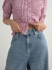 Light Blue Wide Smart Palazzo Jeans - Image 5 of 8