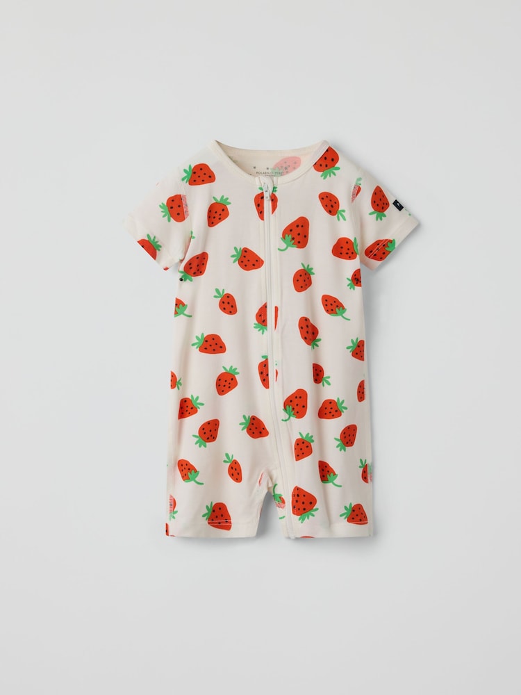 Polarn O. Pyret Strawberry Print Short Sleepsuit - Imagen 1 de 3 Polarn O. Pyret Strawberry Print Short Sleepsuit - Imagen 1 de 3