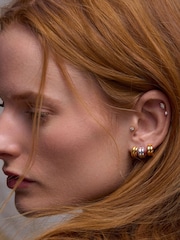 Nuanță argintie - Dinny Hall Iceni Warrior Huggie Hoops - Imaginea 2 din 4