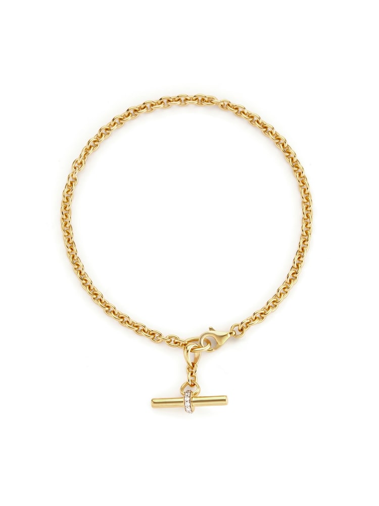 Dinny Hall Gold Tone My World T-Bar Bracelet - Image 2 of 2