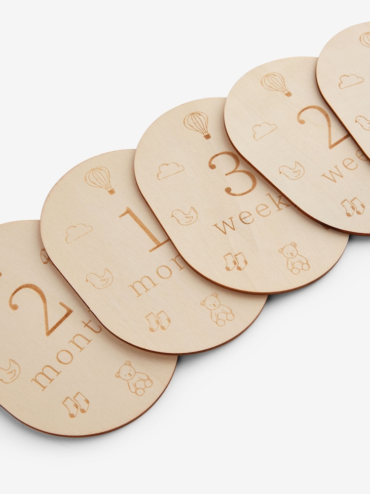 Black and White Baby Icons Wooden Milestone Cards - Image 7 of 7