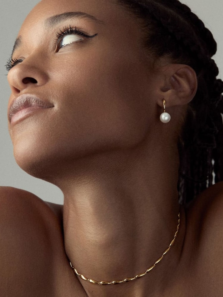 Ton de auriu - Dinny Hall Toro Pearl Drop Hoops - Imaginea 1 din 3