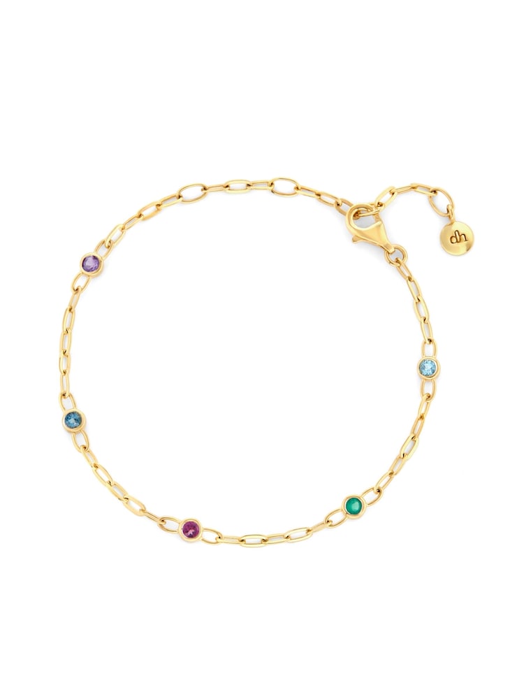 Золотистый цвет - Браслет-цепочка с цветными камнями Dinny Hall - Изображение 2 2