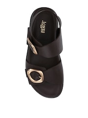 Jones Bootmaker Chocolate Juneau Buckled Sandals - Image 4 of 5