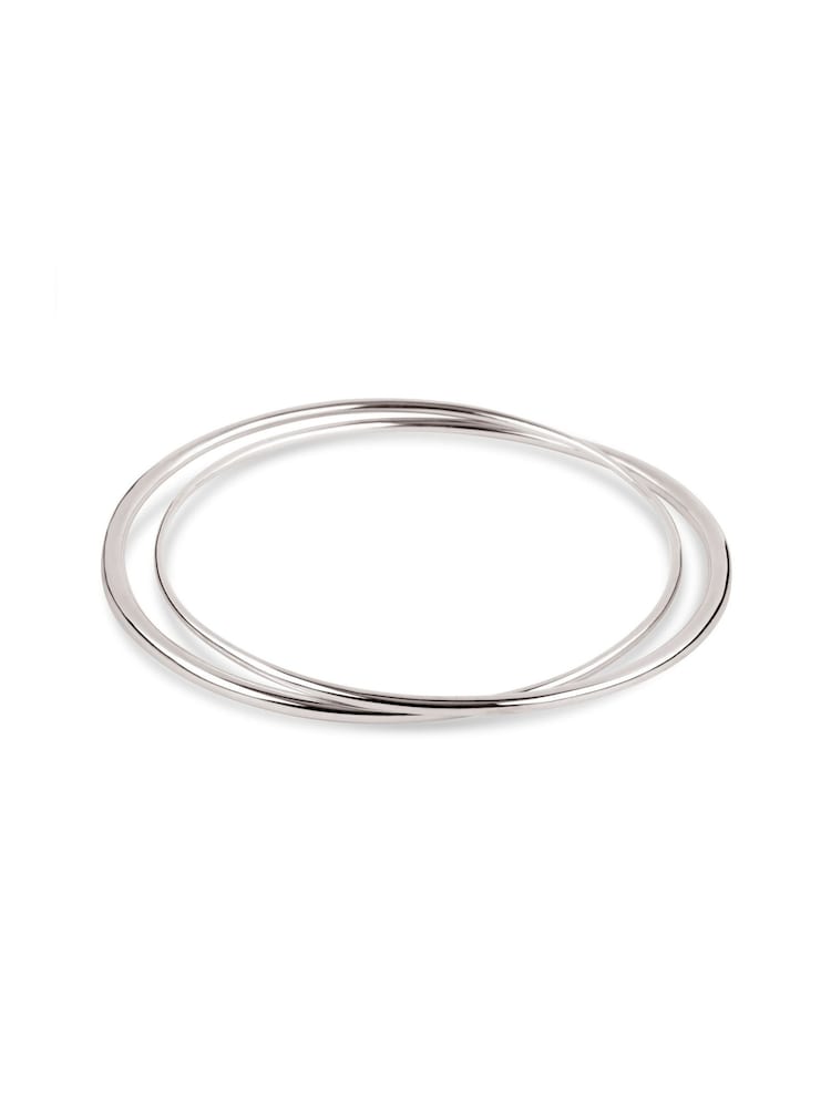 Dinny Hall Silver Tone Signature Double Bangle - Image 1 of 2