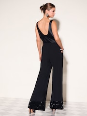Friends Like These Black Sequin Hem Straight Leg Trousers - Image 5 of 6