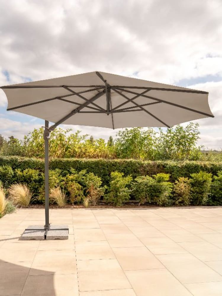 Kettler Stone Cream Luna 3.0m Round Cantilever Parasol - Image 1 of 6