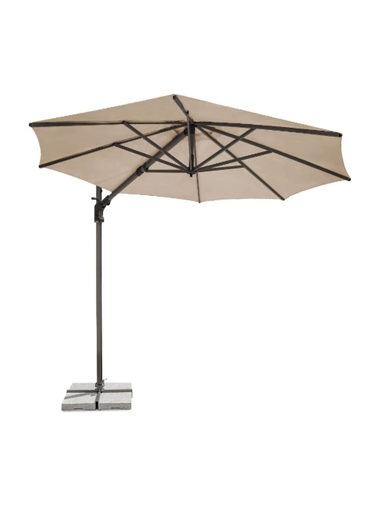 Kettler Stone Cream Luna 3.0m Round Cantilever Parasol - Image 2 of 6