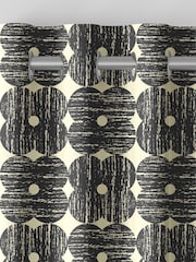Orla Kiely Charcoal Textured Flower Made to Measure Curtains - Image 7 of 9