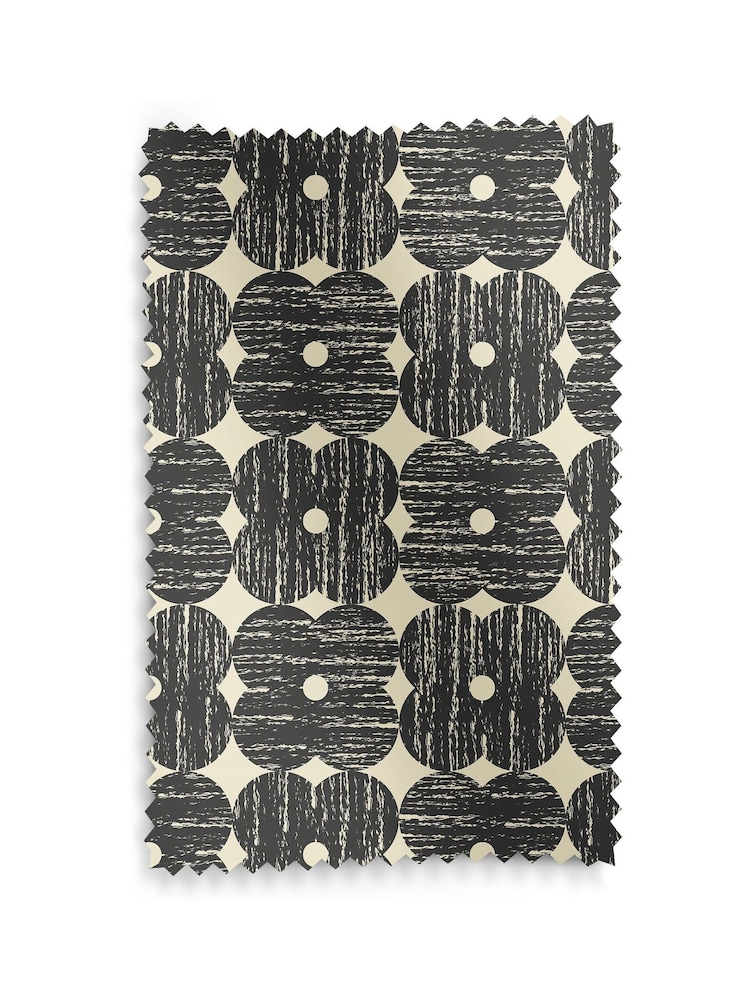 Orla Kiely Charcoal Textured Flower Made to Measure Curtains - Image 9 of 9 Orla Kiely Charcoal Textured Flower Made to Measure Curtains - Image 9 of 9