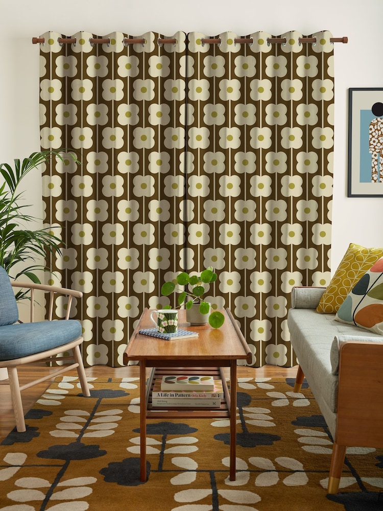 Orla Kiely Conker Abacus Flower Made to Measure Curtains - Image 2 of 8