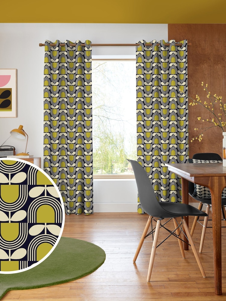 Orla Kiely Navy Striped Tulip Made to Measure Curtains - Image 1 of 8 Orla Kiely Navy Striped Tulip Made to Measure Curtains - Image 1 of 8