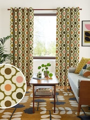 Orla Kiely Multi Autumn Spot Flower Made to Measure Curtains - Image 1 of 9