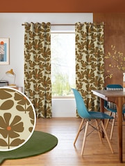 Orla Kiely Coffee Wildflower Made to Measure Curtains - Image 1 of 9