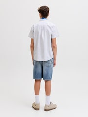 JACK & JONES JUNIOR White Striped Short Sleeved Shirt - Image 3 of 6
