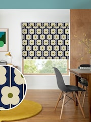 Orla Kiely Navy Abacus Flower Made to Measure Blinds - Image 1 of 6