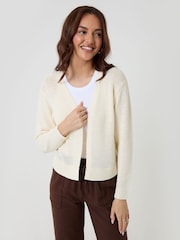 Crema - Threadbare Dropped Shoulder Open Cardigan - Imagen 1 de 4