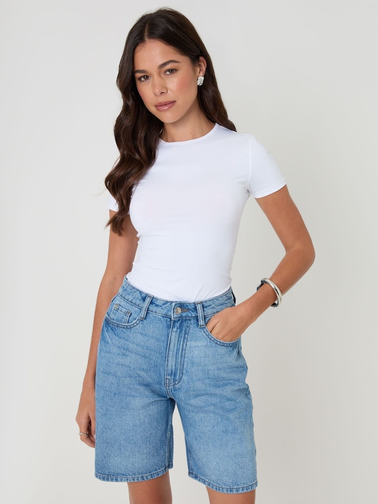 Threadbare Blue Denim Bermuda Shorts - Image 1 of 5