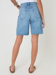 Threadbare Blue Denim Bermuda Shorts - Image 4 of 5