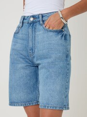 Threadbare Blue Denim Bermuda Shorts - Image 5 of 5