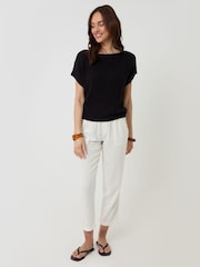 Threadbare Black Slash Neck Short Sleeve Jumper - Image 3 of 4