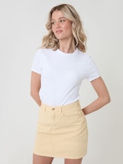 Threadbare Yellow Denim Mini Skirt - Image 1 of 5