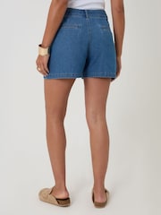 Threadbare Blue Denim Tailored Shorts - Image 3 of 5