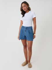 Threadbare Blue Denim Tailored Shorts - Image 4 of 5