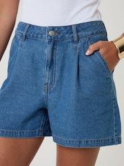 Threadbare Blue Denim Tailored Shorts - Image 5 of 5