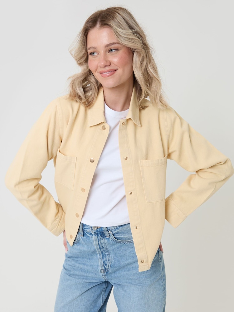 Threadbare Yellow Patch Pocket Denim Shacket - Image 1 of 6