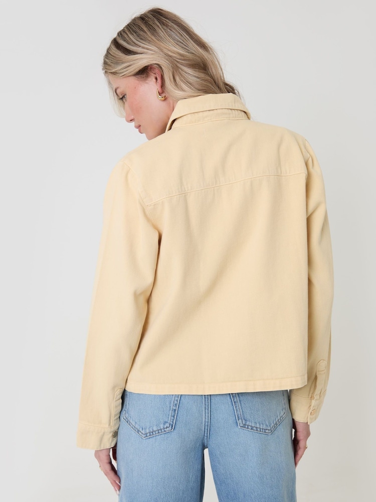 Threadbare Yellow Patch Pocket Denim Shacket - Image 2 of 6