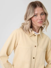 Threadbare Yellow Patch Pocket Denim Shacket - Image 4 of 6