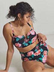 Simply Be Black Magisculpt Fold Over Bikini Briefs - Image 1 of 4