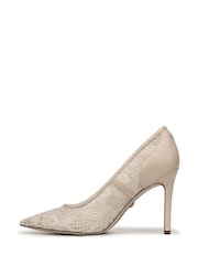Sam Edelman Cream Hazel Mesh 3 Regular Fit Stiletto Heel Court Shoes - Image 2 of 7