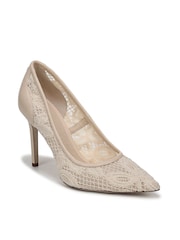 Sam Edelman Cream Hazel Mesh 3 Regular Fit Stiletto Heel Court Shoes - Image 3 of 7