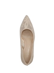 Sam Edelman Cream Hazel Mesh 3 Regular Fit Stiletto Heel Court Shoes - Image 5 of 7