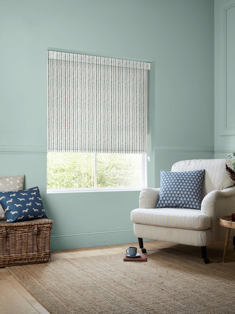 Emily Bond Blue Moroccan Stripe Made to Measure Blinds - Image 2 of 6