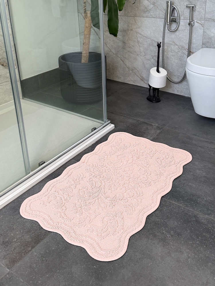Allure Bath Fashions Sepia Rose Scalloped Jacquard Bath Mat - Image 2 of 4 Allure Bath Fashions Sepia Rose Scalloped Jacquard Bath Mat - Image 2 of 4