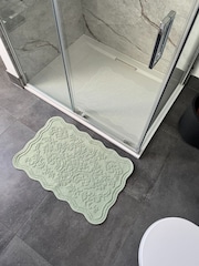 Allure Bath Fashions Sage Green Scalloped Jacquard Bath Mat - Image 1 of 4