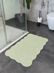 Allure Bath Fashions Sage Green Scalloped Jacquard Bath Mat - Image 2 of 4