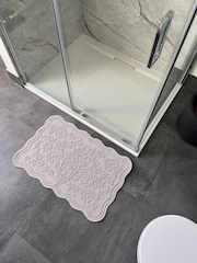 Allure Bath Fashions Grey Scalloped Jacquard Bath Mat - Image 1 of 4