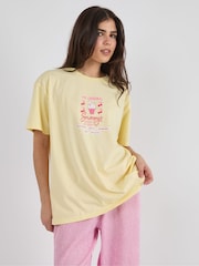 Skinnydip Yellow Peanuts x Skinnydip Snoopy Cafe Poster T-Shirt - Image 1 of 3