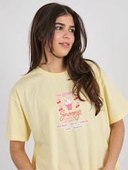 Skinnydip Yellow Peanuts x Skinnydip Snoopy Cafe Poster T-Shirt - Image 2 of 3