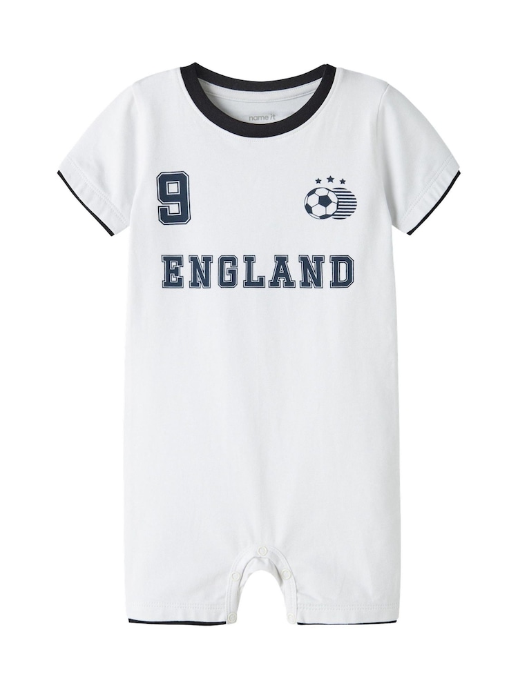 Name It White Baby Football England Romper - Image 1 of 3 Name It White Baby Football England Romper - Image 1 of 3