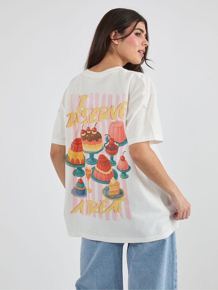 Skinnydip White I Deserve A Treat T-Shirt - Image 1 of 3 Skinnydip White I Deserve A Treat T-Shirt - Image 1 of 3