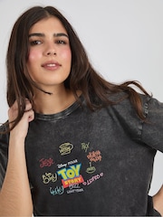 Skinnydip Grey Disney Toy Story Poster Acid Wash T-Shirt - Image 2 of 3