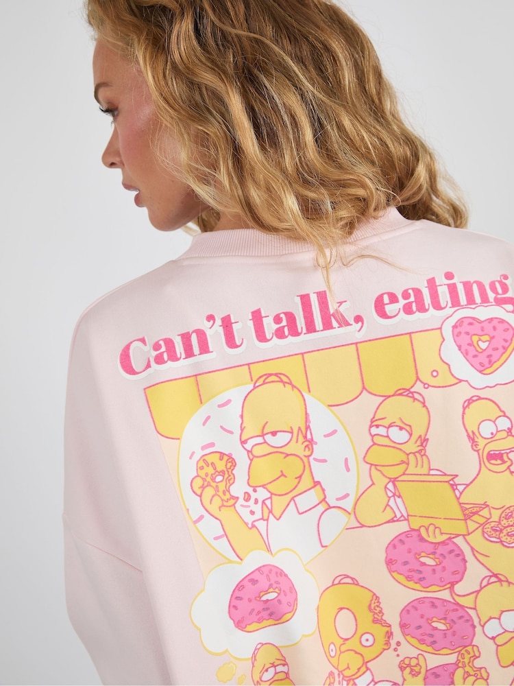 Skinnydip Pink The Simpsons x Skinnydip Donut Sweatshirt - Image 3 of 3 Skinnydip Pink The Simpsons x Skinnydip Donut Sweatshirt - Image 3 of 3