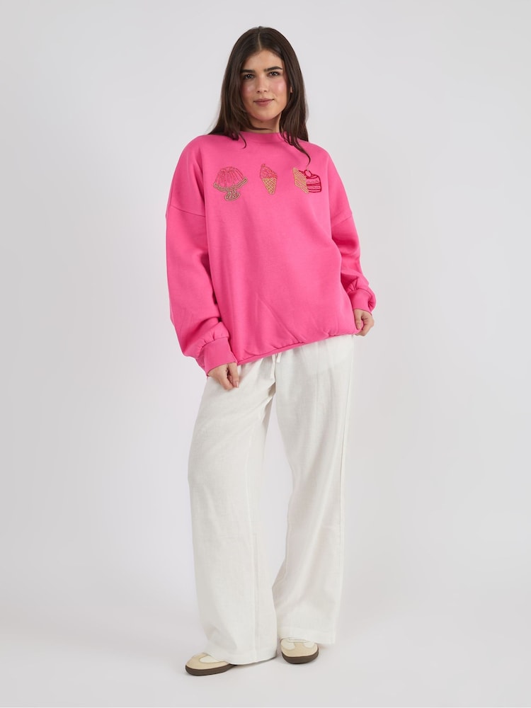 Skinnydip Pink Beaded Cake Sweatshirt - Image 1 of 3
